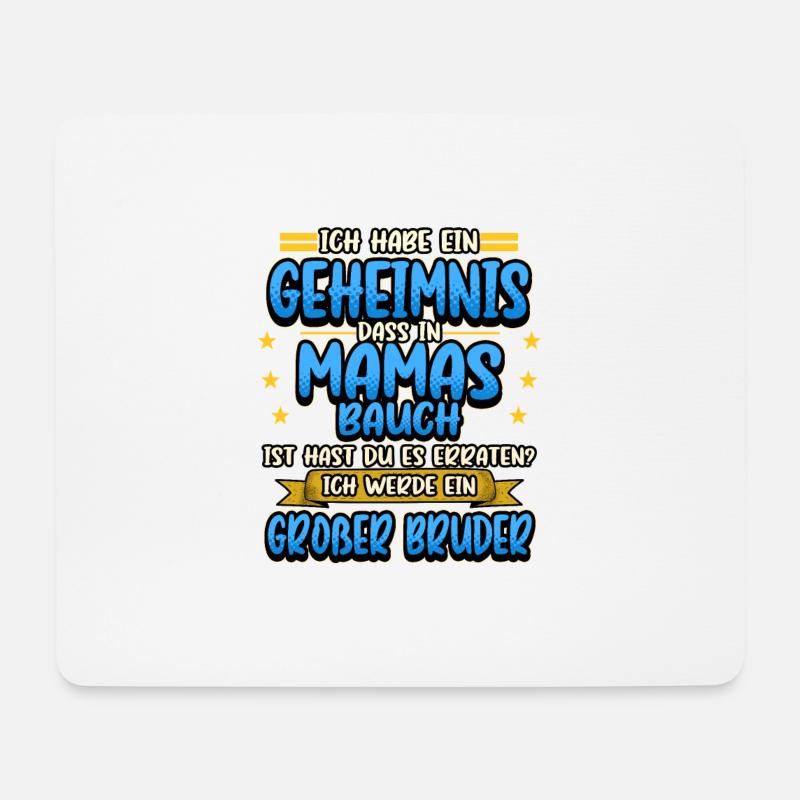 Großer Bruder Mama Bauch Schwanger Lustig Geschenk - Mousepad (Querformat) - Weiß