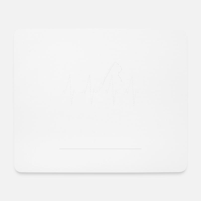Fischer Angler Herzschlag - Fishing heartbeat - Mousepad (Querformat) - Weiß