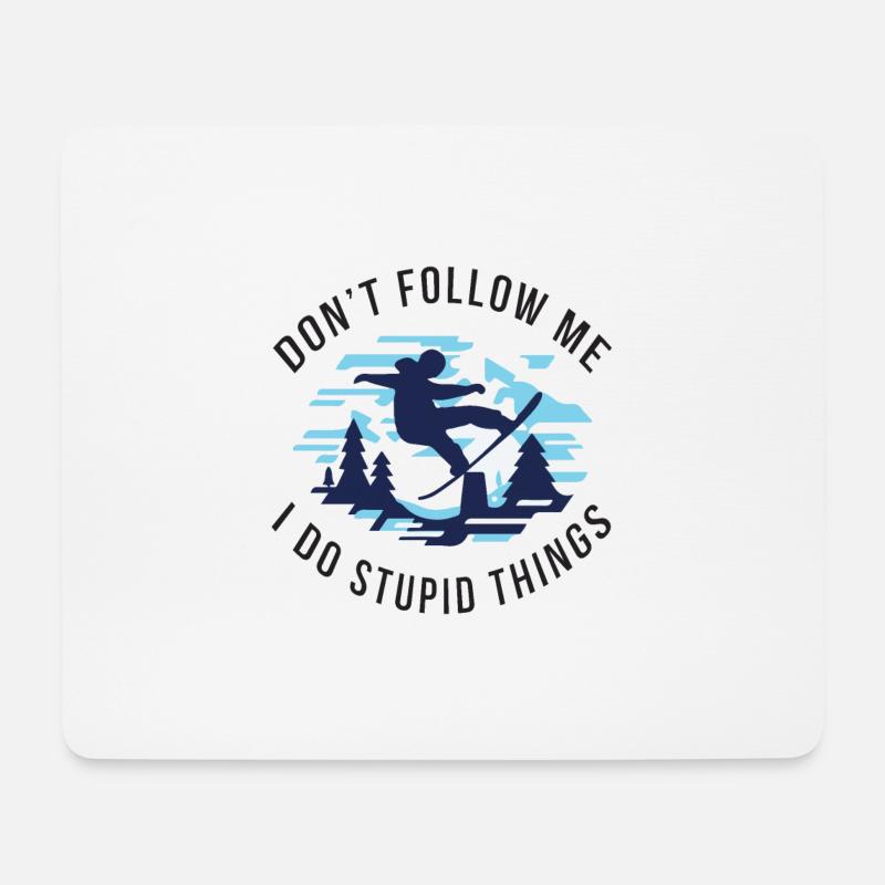 Snowboard - Mousepad (Querformat) - Weiß