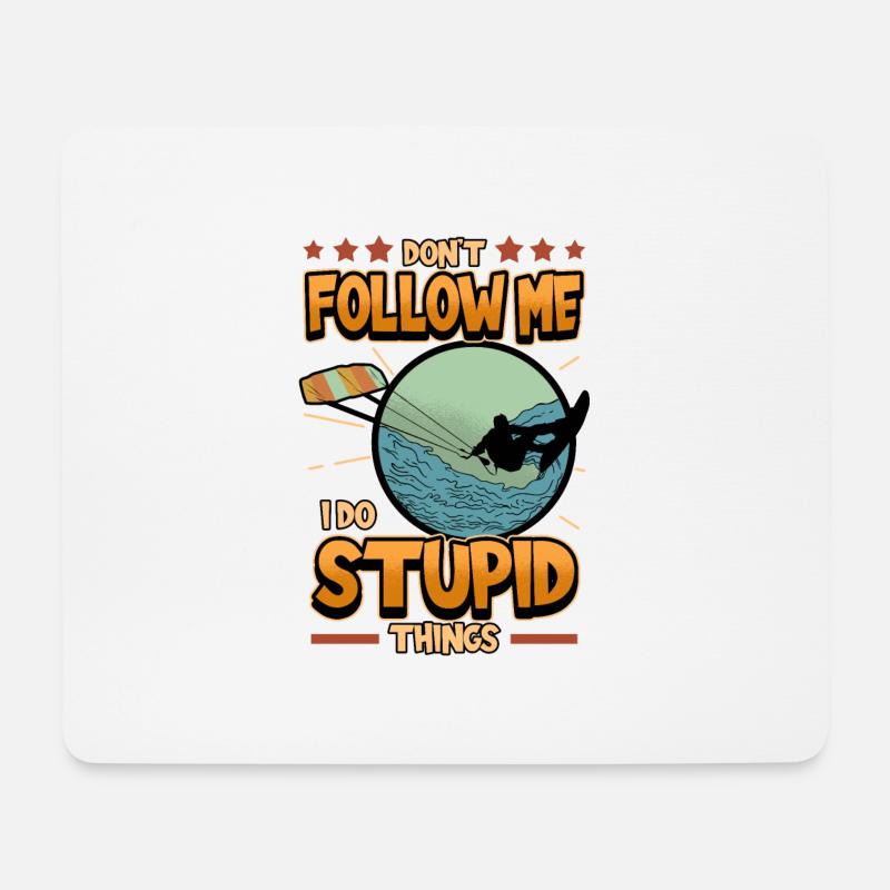 Wakeboard Kite Surfen Spruch Lustig Geschenk - Mousepad (Querformat) - Weiß