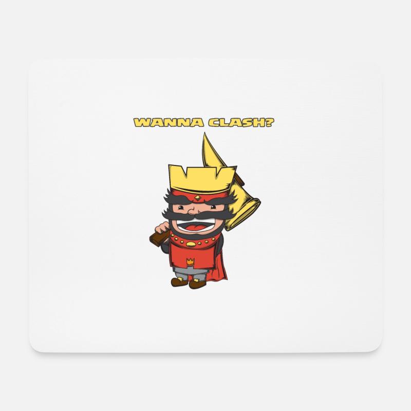 Wanna Clash Arena Royale Clans König - Mousepad (Querformat) - Weiß