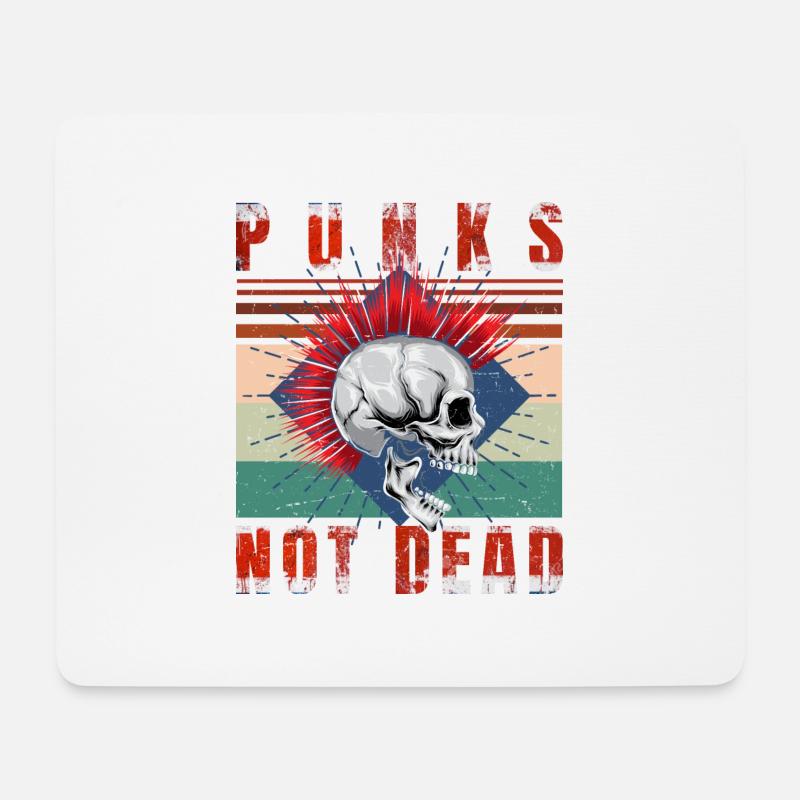 Punk's Not Dead - Punk Rock - Vintage - Mousepad (Querformat) - Weiß