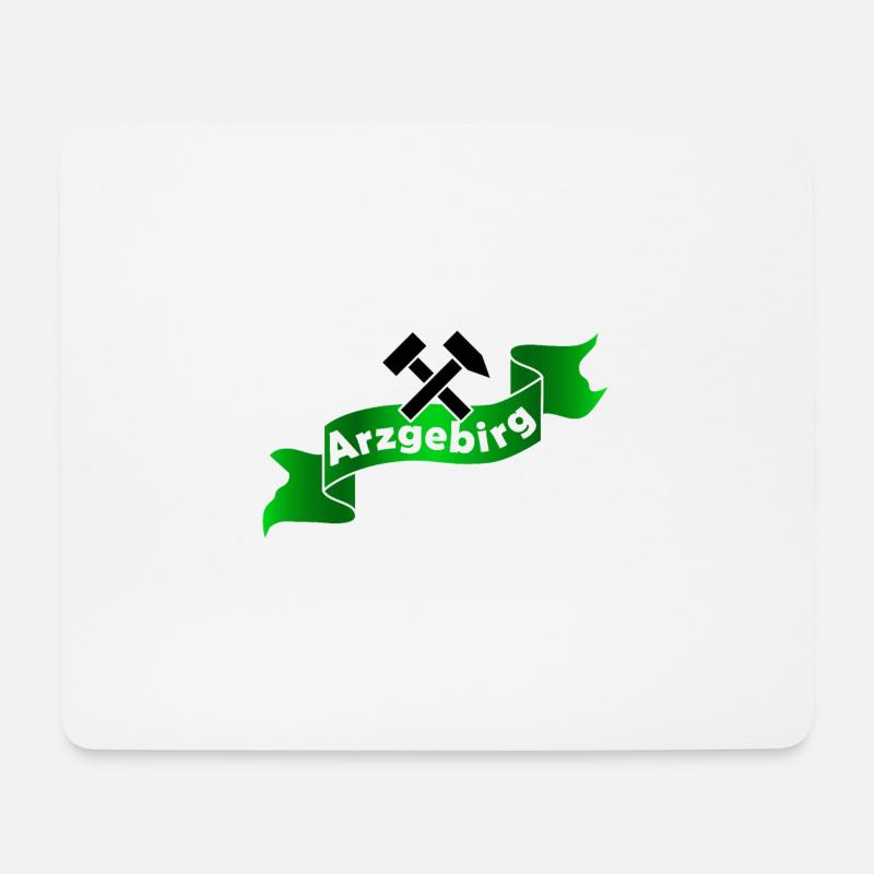 Erzgebirge Logo mit Hammer und Schlägel, Arzgebirg - Mousepad (Querformat) - Weiß