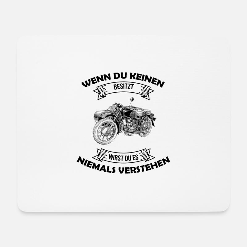 Ural Motorrad Moped Sowjet Gespann Geschenkidee - Mousepad (Querformat) - Weiß