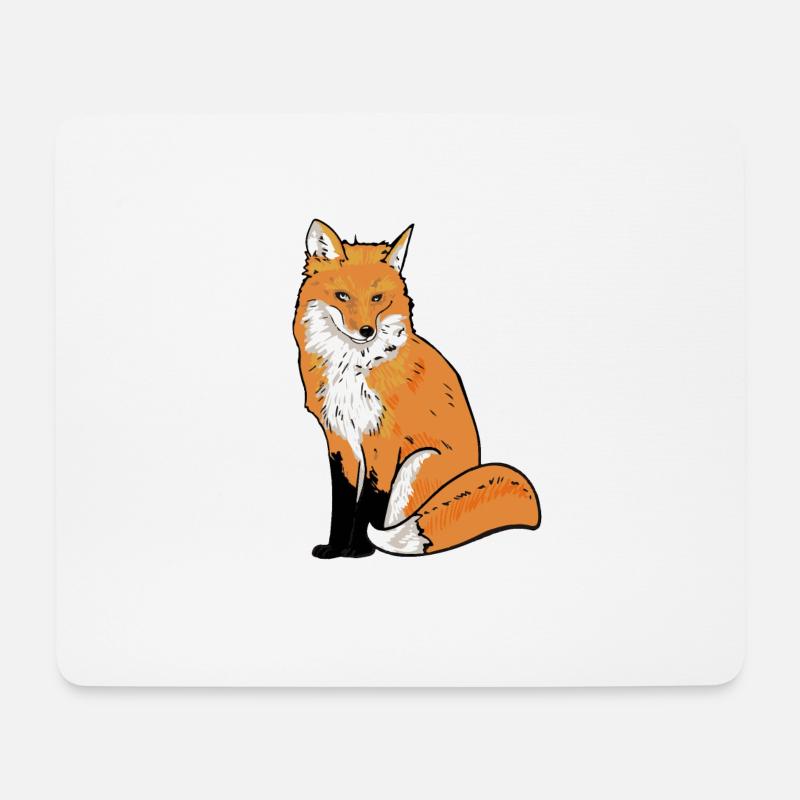 Fox Illustration - Mousepad (Querformat) - Weiß