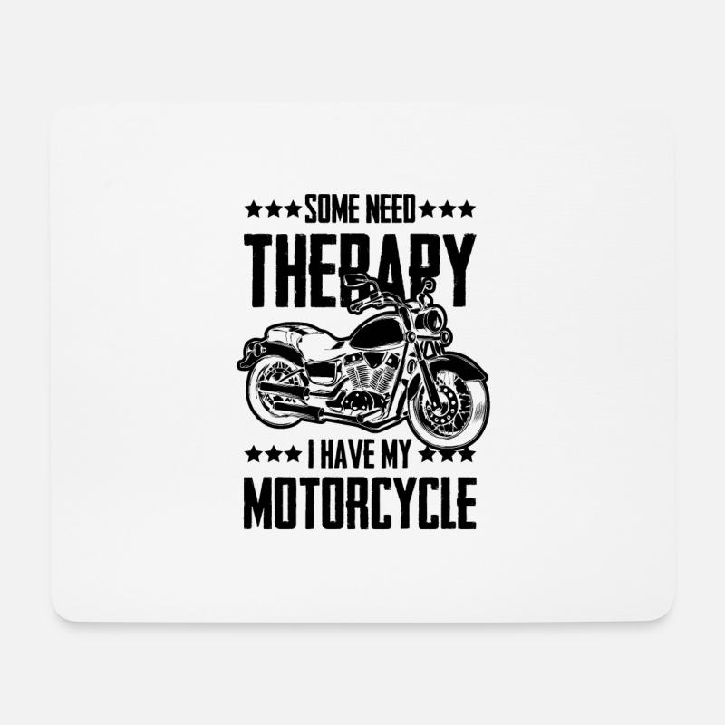 Motorcycle Therapie Lustig Spruch - Mousepad (Querformat) - Weiß