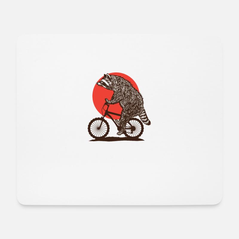 Racoon MTB - Mouse Pad (horizontal) - white