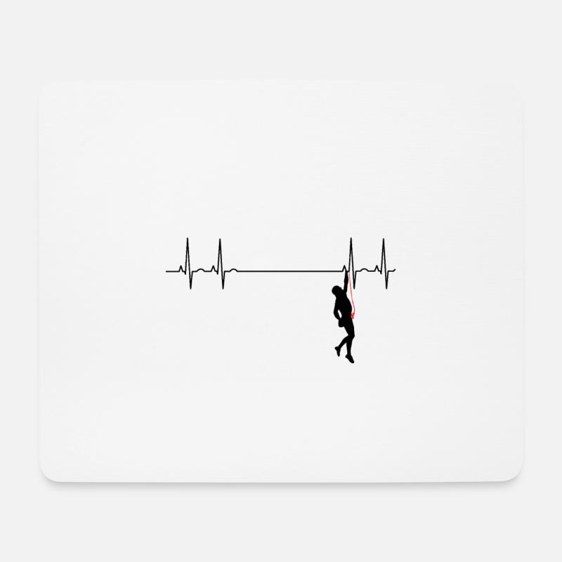 Heartbeat climber klettern - Mousepad (Querformat) - Weiß