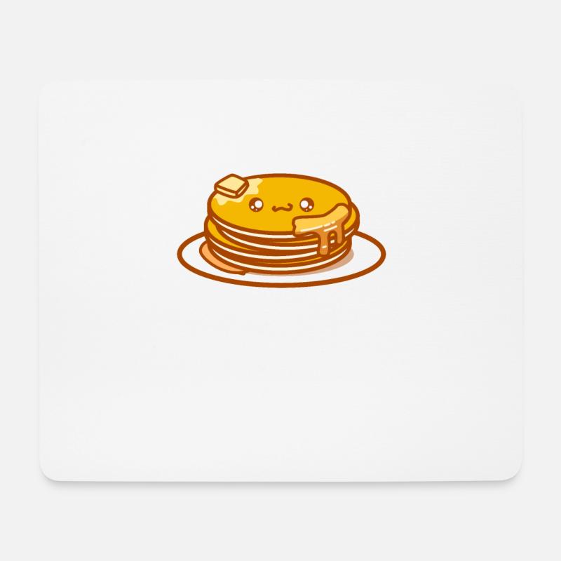 Pfannkuchen Kawaii - Mousepad (Querformat) - Weiß