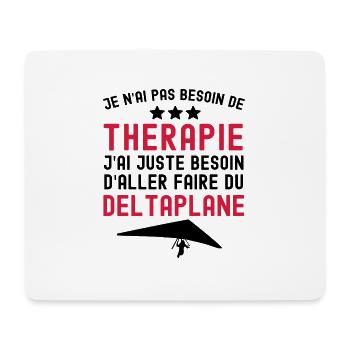 thérapie deltaplane - cadeau humour planeur - Tapis de souris (format paysage) - blanc - Devant