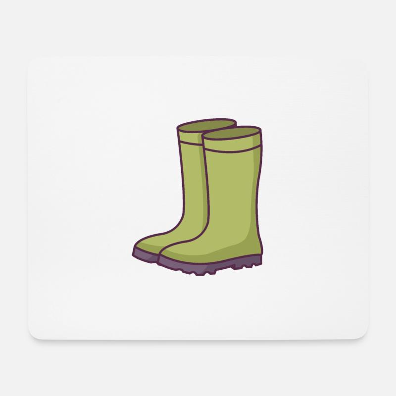 Gummistiefel - Mousepad (Querformat) - Weiß