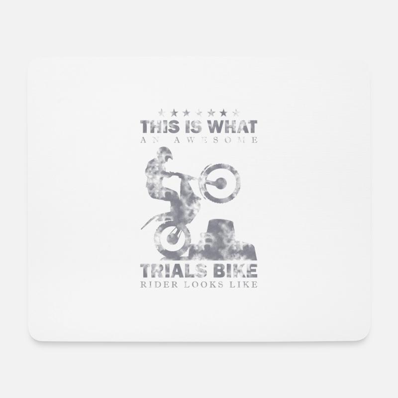 This is what a great trial rider looks like on a motorcycle - Mouse Pad (horizontal) - white