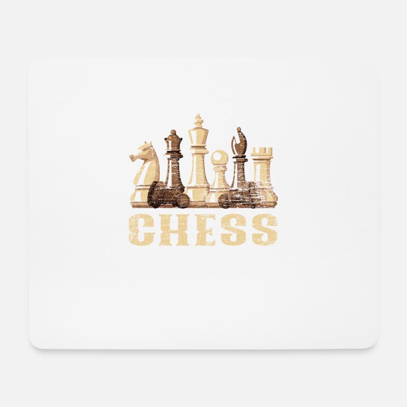 Schach Brettspiel - Mousepad (Querformat) - Weiß
