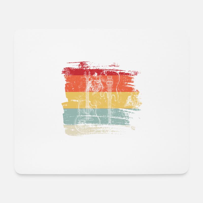 Retro Gitarren E-Gitarre klassische Gitarre - Mousepad (Querformat) - Weiß