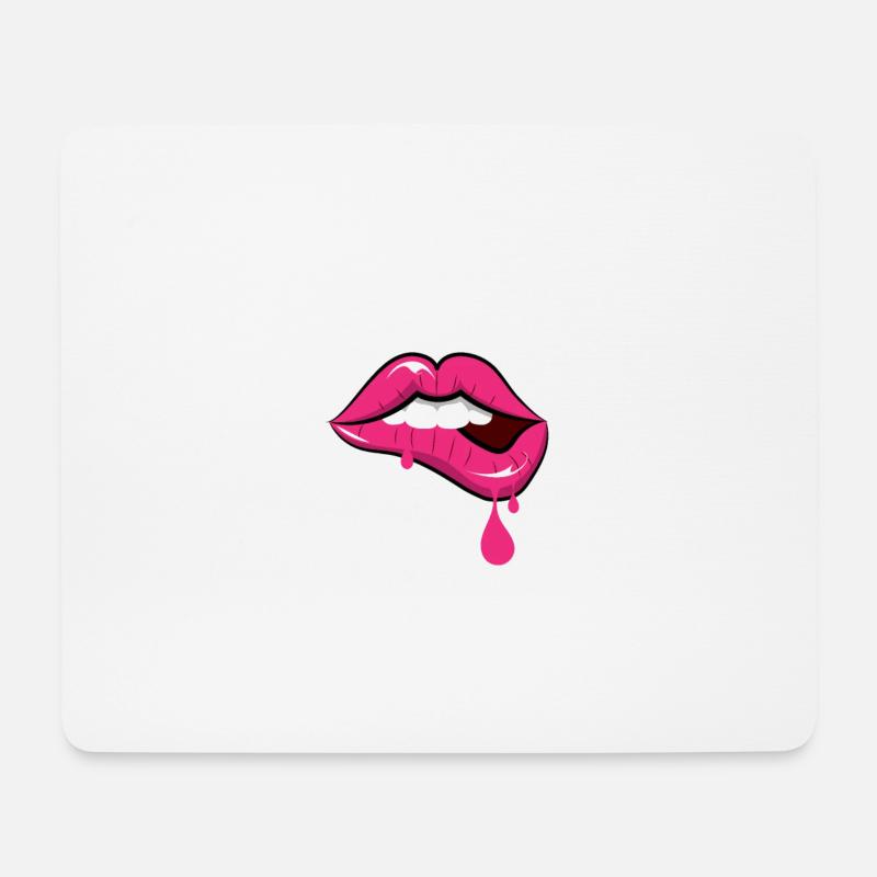 Regenbogen, Botox, Glossy, Lipgloss, Schleimig - Mousepad (Querformat) - Weiß