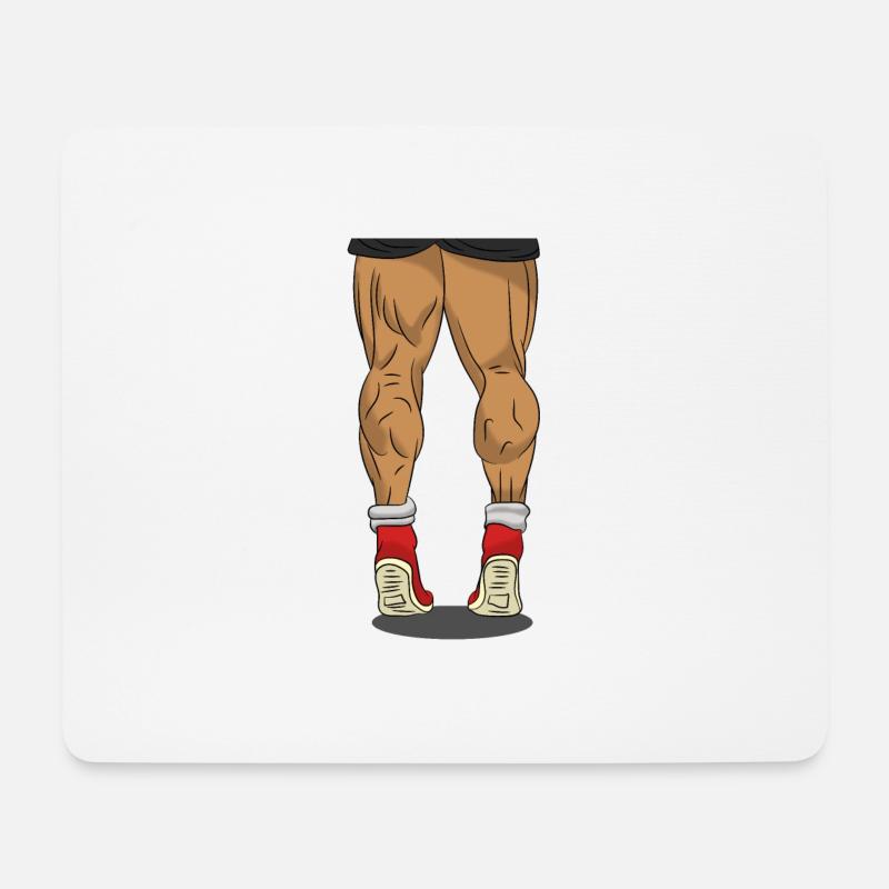 Trainierte Waden Beine trainieren Gym Muskeln Bein - Mousepad (Querformat) - Weiß