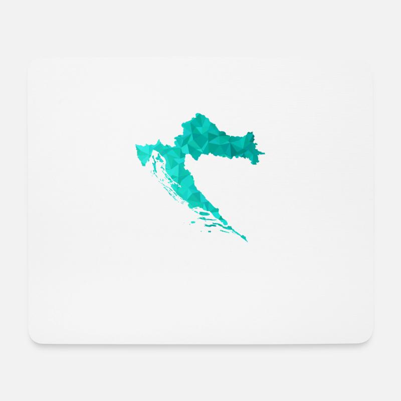 Kroatien Karte im Polygonstil - Croatia - Mousepad (Querformat) - Weiß