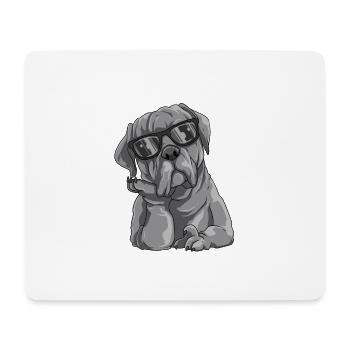 Cooler Cane Corso mit Sonnenbrille - Mousepad (Querformat) - Weiß - Vorne