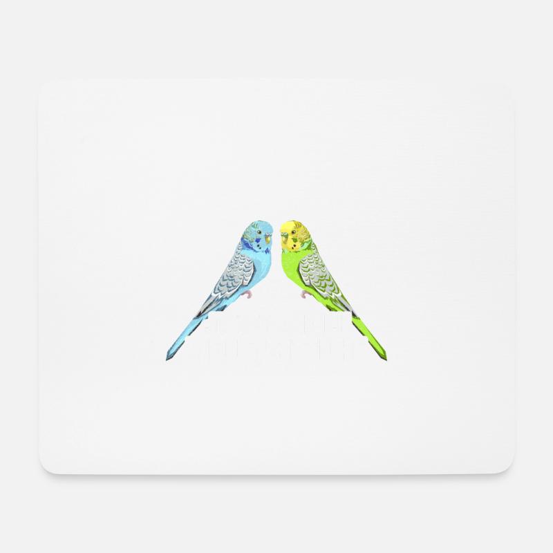 Wellensittich Vogel Wellensittichhalter Lustige Sp - Mousepad (Querformat) - Weiß