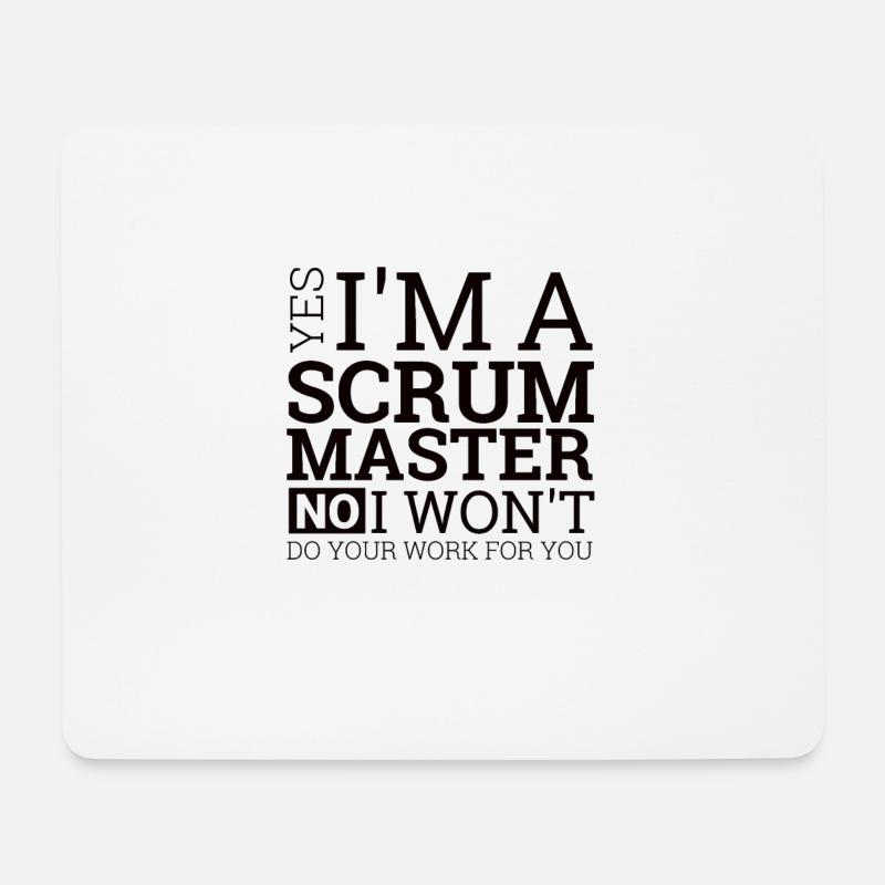"Scrum Master" | Programmierer - Mousepad (Querformat) - Weiß