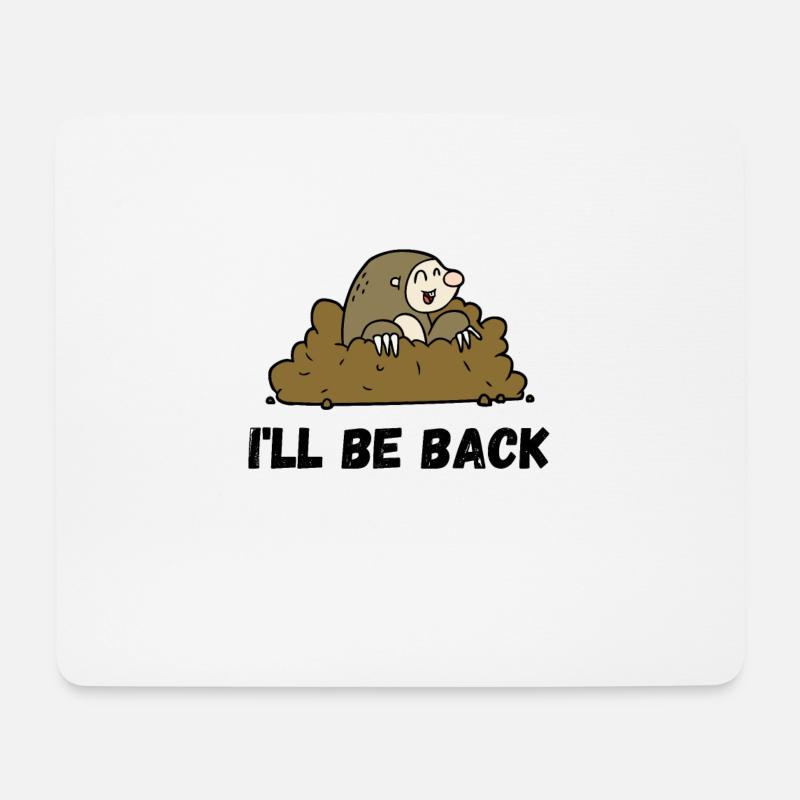 Lustiger Maulwurf im Garten | Maulwurf Design - Mousepad (Querformat) - Weiß