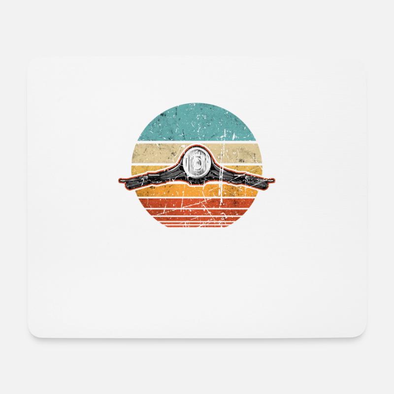 Roller Scooter Motorroller retro vintage - Mousepad (Querformat) - Weiß