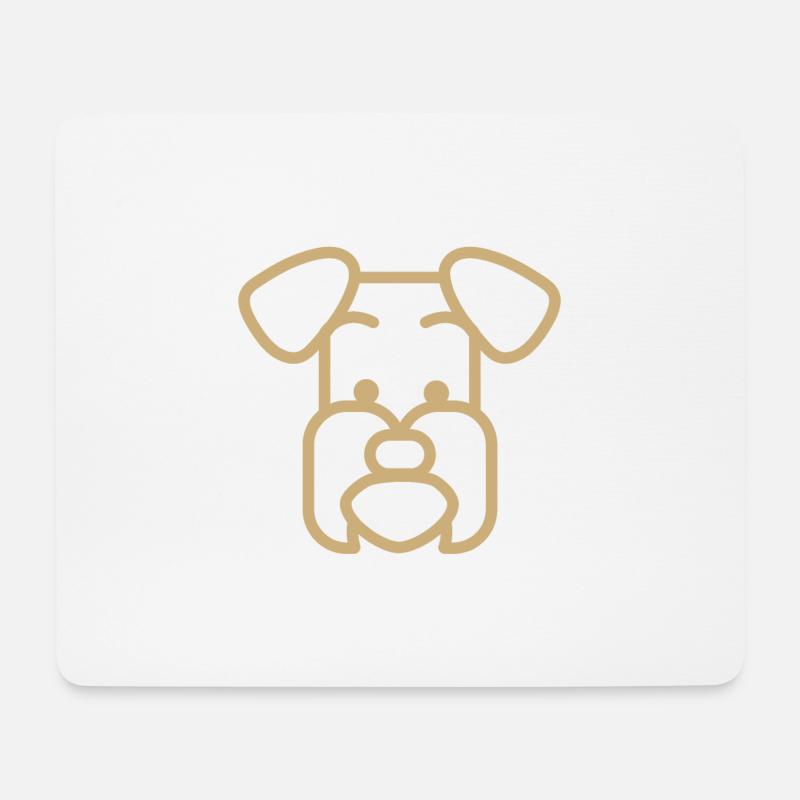 Schnauzer Hunderasse Polygon Gesicht - Mousepad (Querformat) - Weiß