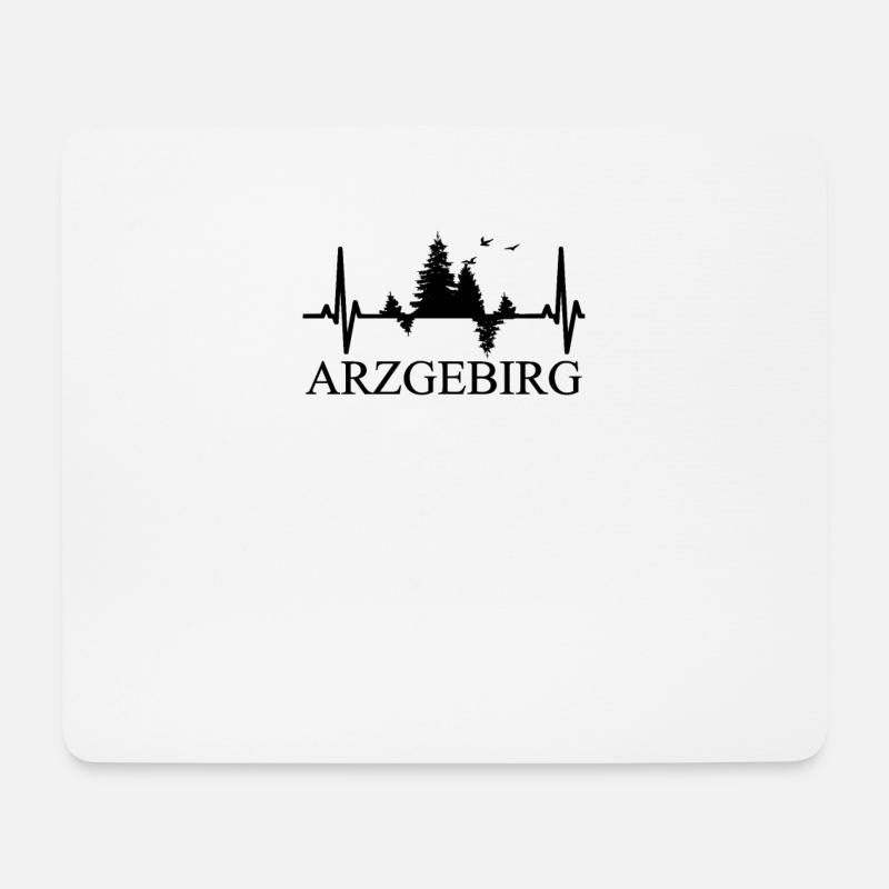 Arzgebirg Herzschlag Wald Erzgebirge Erzgebirger - Mousepad (Querformat) - Weiß
