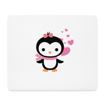Sweet penguin with heart celebrates love - Mouse Pad (horizontal) - white - Front