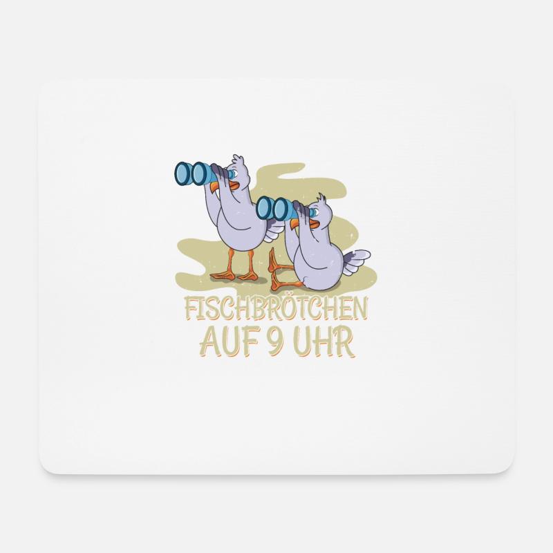 Moin plattdeutsch norddeutsch Möwen Fischbrötchen - Mousepad (Querformat) - Weiß