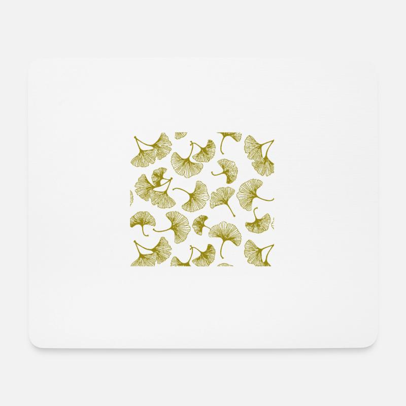 Gingko Leaves - Mousepad (Querformat) - Weiß