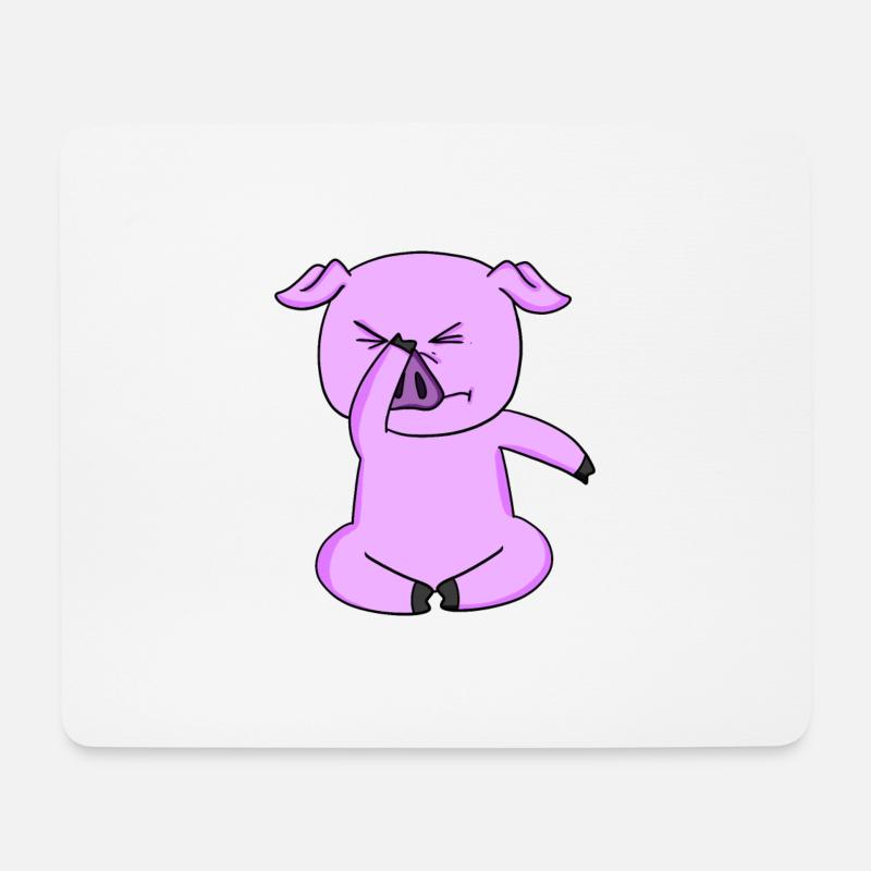 Schwein lustig - Mousepad (Querformat) - Weiß