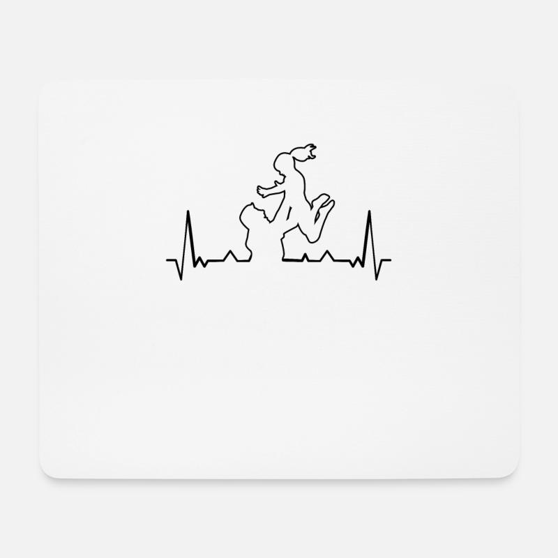 Vater und Tochter Motiv Geschenk - Mousepad (Querformat) - Weiß