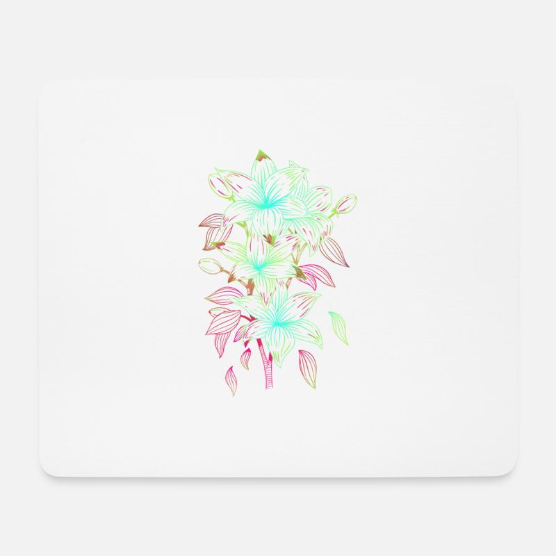 Neon Lilies Geschenke - Mousepad (Querformat) - Weiß