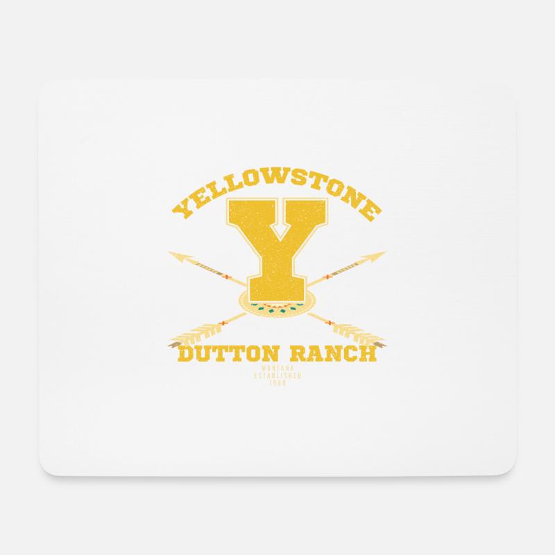 Yellowstone Dutton Ranch Big Y Design - Mousepad (Querformat) - Weiß
