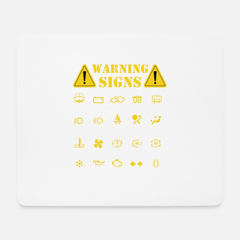 Driving Warning Signs... Mechaniker - Mousepad (Querformat) - Weiß