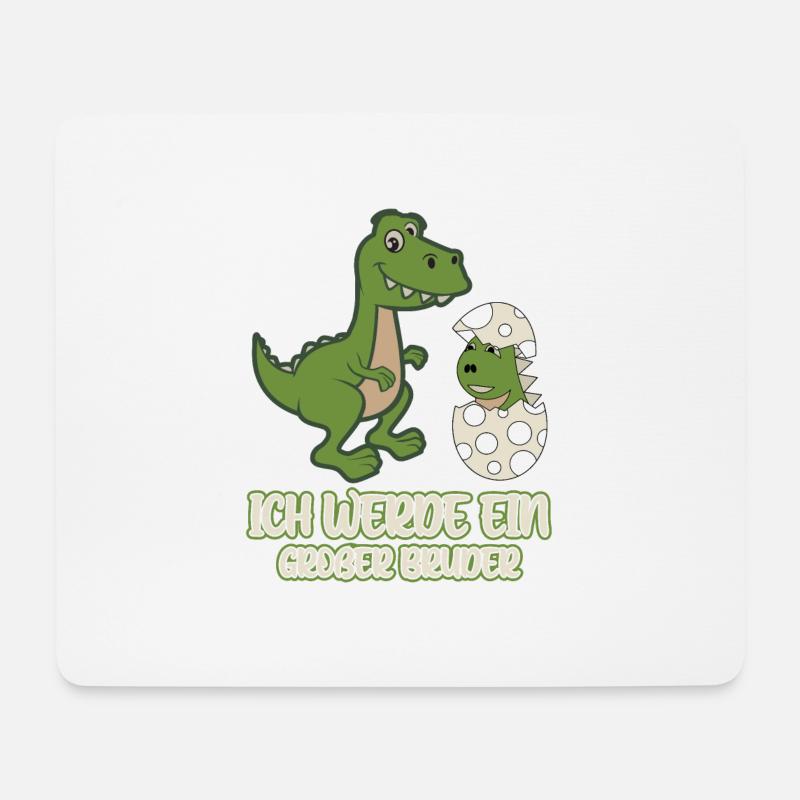 ich werde großer Bruder Dinosaurier - Mousepad (Querformat) - Weiß
