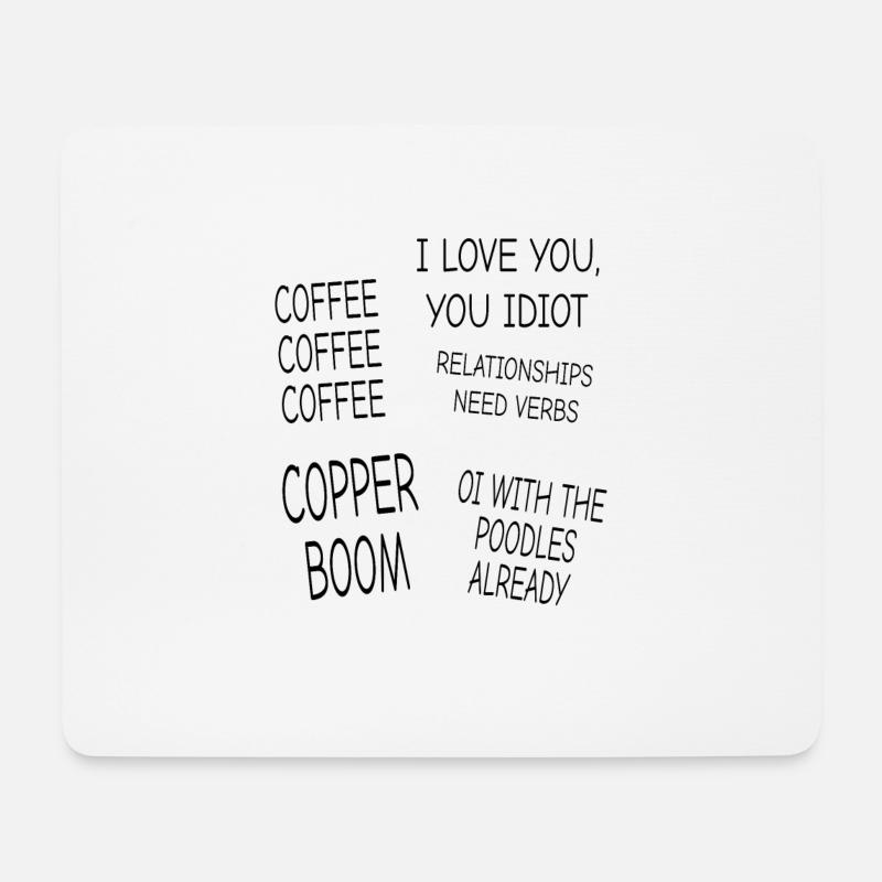 Coffee Coffee Coffee, Cooper Boom, Sticker Pack - Mousepad (Querformat) - Weiß