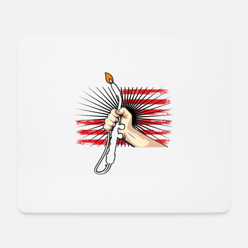 USA-Flagge Schweißgerät Lustiges Schweißer-Geschen - Mousepad (Querformat) - Weiß