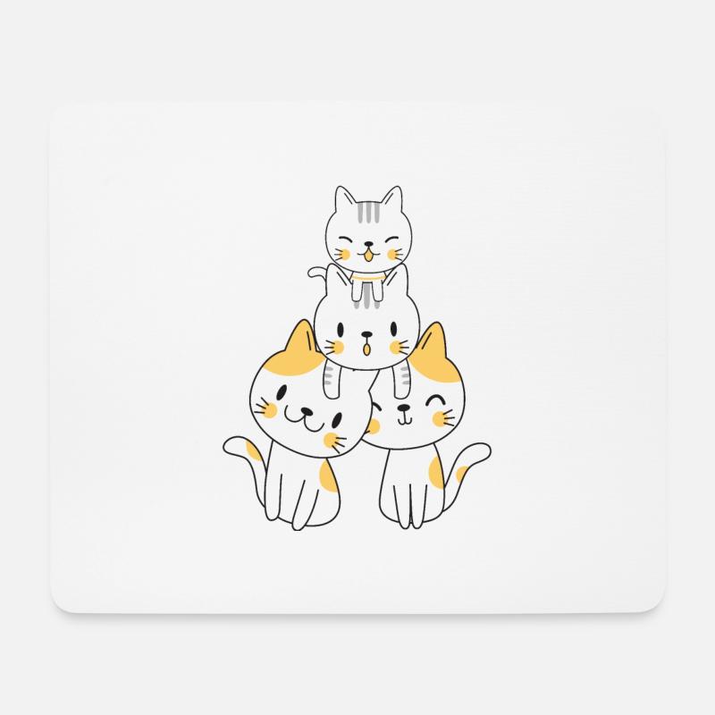Kawaii cats - Mouse Pad (horizontal) - white