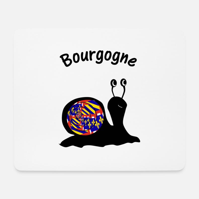 Escargot Bourgogne - Tapis de souris (format paysage) - blanc