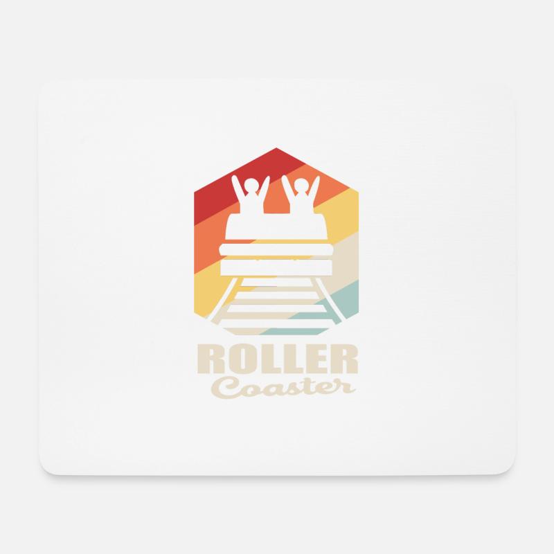 Achterbahn - Mousepad (Querformat) - Weiß