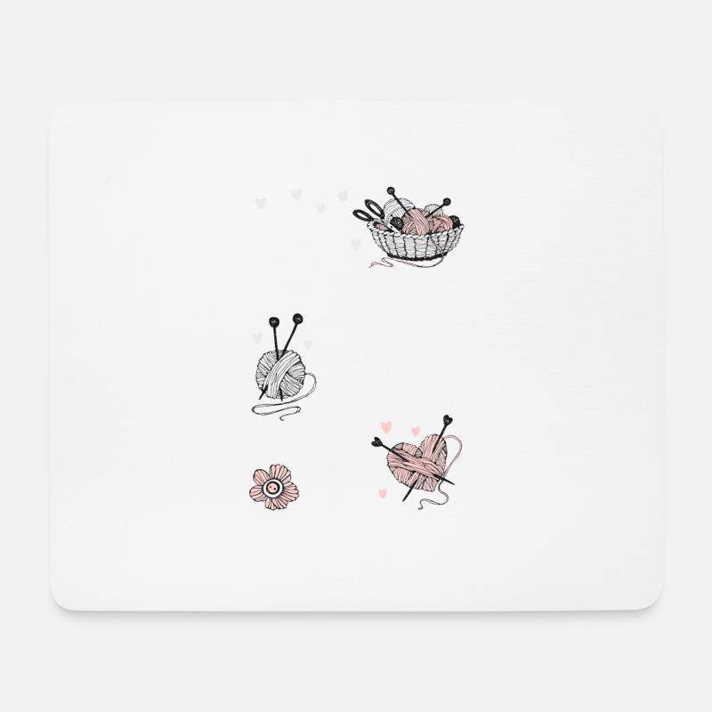 Wolle rettet den Tag, Stricken Geschenk - Mousepad (Querformat) - Weiß