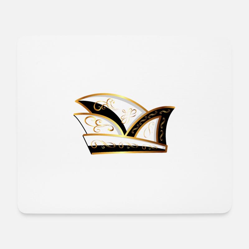 Komiteemütze SCHWARZ Karneval Geschenk - Mousepad (Querformat) - Weiß