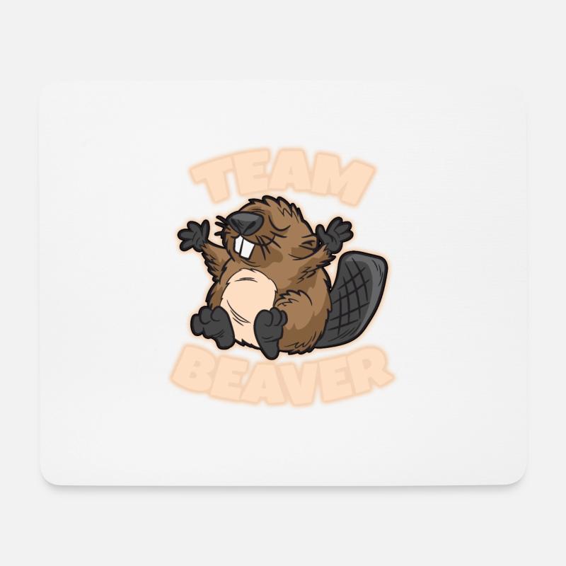 Team Beaver - Mousepad (Querformat) - Weiß
