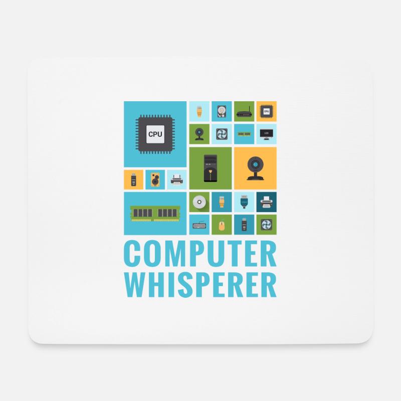 Computer Whisperer Lustiger IT Tech Support Helpdesk - Mousepad (Querformat) - Weiß