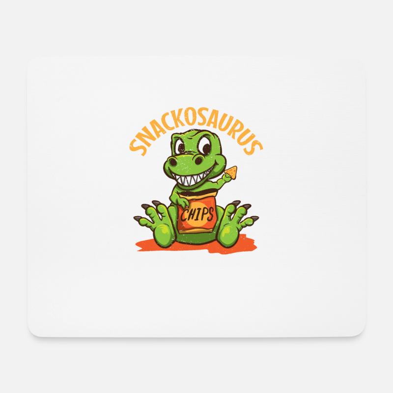 Süßer Dinosaurier Snackosaurus Geschenk Snacks - Mousepad (Querformat) - Weiß