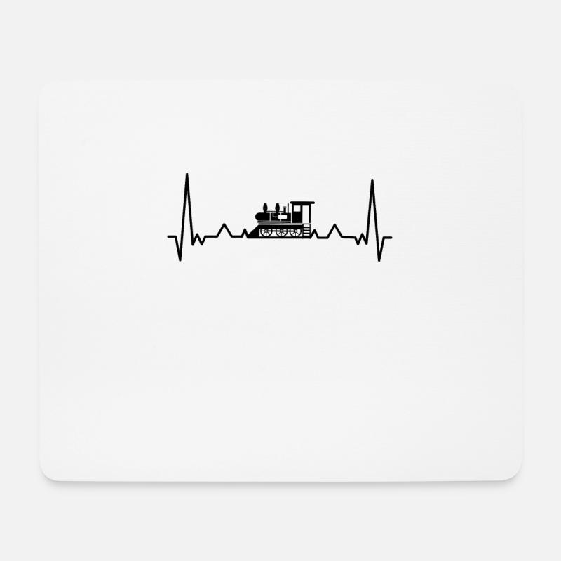 Modelleisenbahn Herzschlag Eisenbahn Zug - Mousepad (Querformat) - Weiß