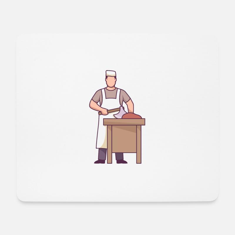 Metzger Mann - Mousepad (Querformat) - Weiß