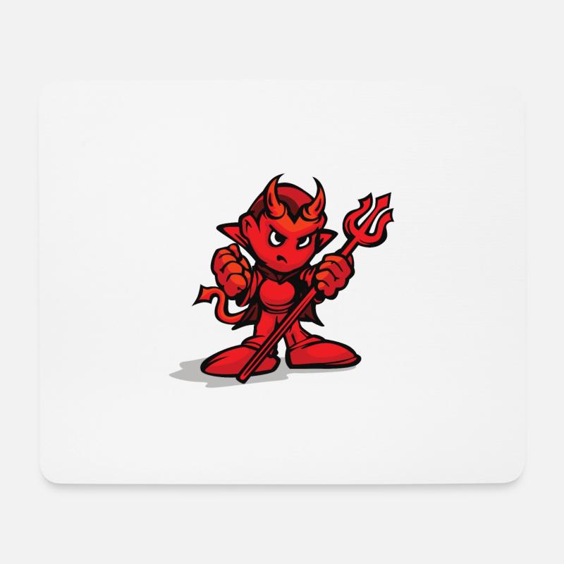 Der kleine rote Teufel - Mousepad (Querformat) - Weiß